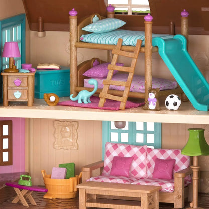 Bunk Beds Playset – Miniature Bedroom Furniture And Accessories – 18Pc Toy Set With Bed, Toys, Book, And More – Gifts For Kids