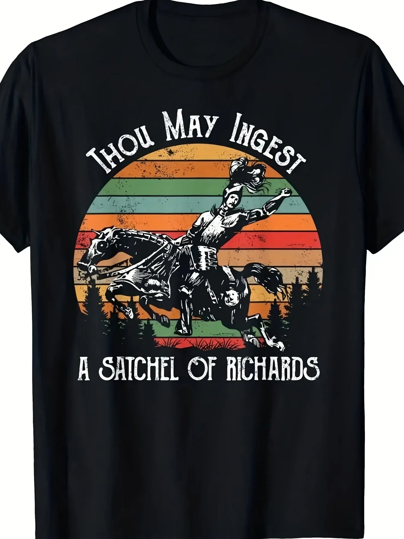 Richard's Wine Knight Graphic Tee - 100% Cotton, Lightweight Casual Short Sleeve T-Shirt for Men, Round Neck