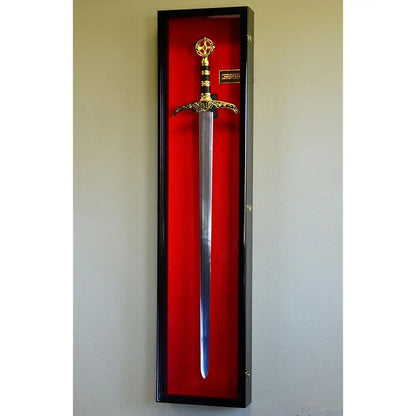 Vertical Long Sword Display Case Cabinet Wall Ra Claymore Long Swords Medieval 54""