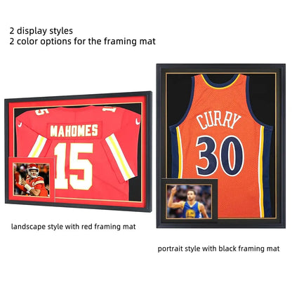 X Large 36 X 26 Sports Jersey Display Frame Case Shadow Box With 98% Uv Protection For Baseball Basketball Football Soccer